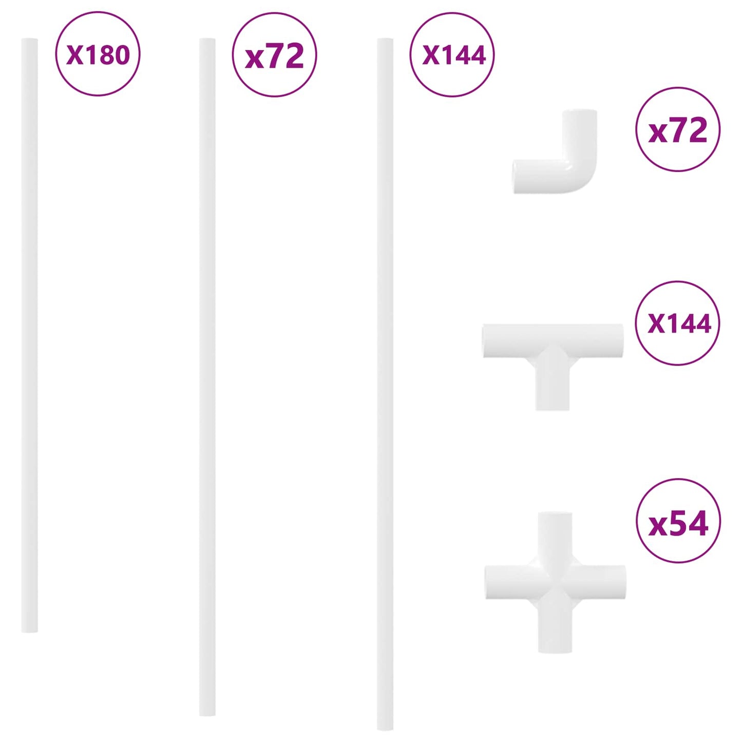 PVC Rohr 29 pcs Weiß PP und PE