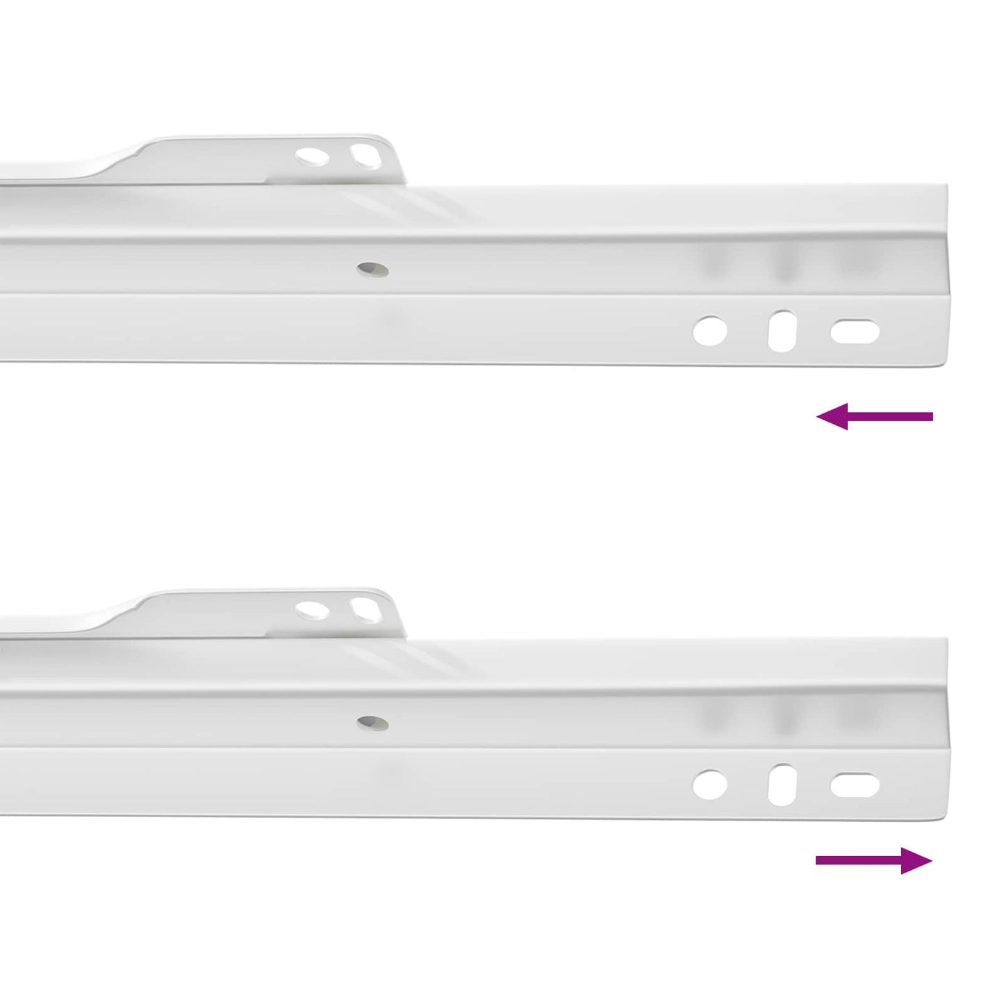 Schubladenschiene 2 pcs Weiß 250 mm Stahl