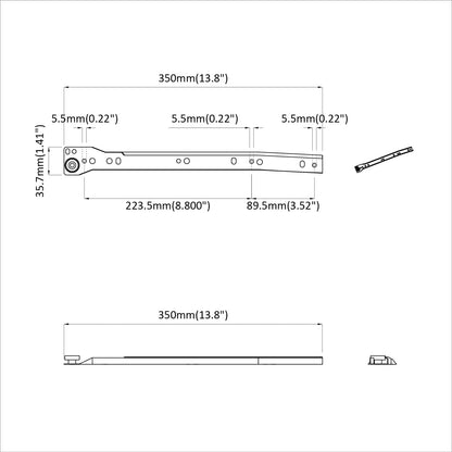 Schubladenschiene 63 pcs Weiß Stahl