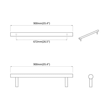 Schrankgriff 12 pcs Silber 900 mm Edelstahl