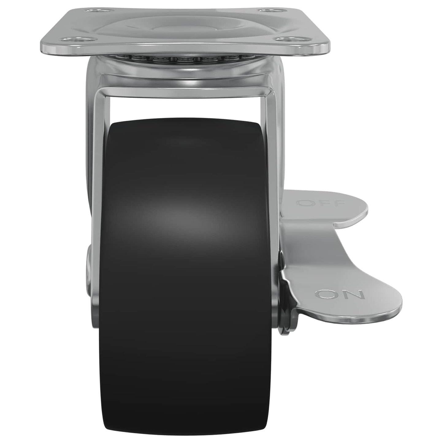 Bockrolle 2 pcs Schwarz und Silber 50,7 x 50,7 x 24,4 mm