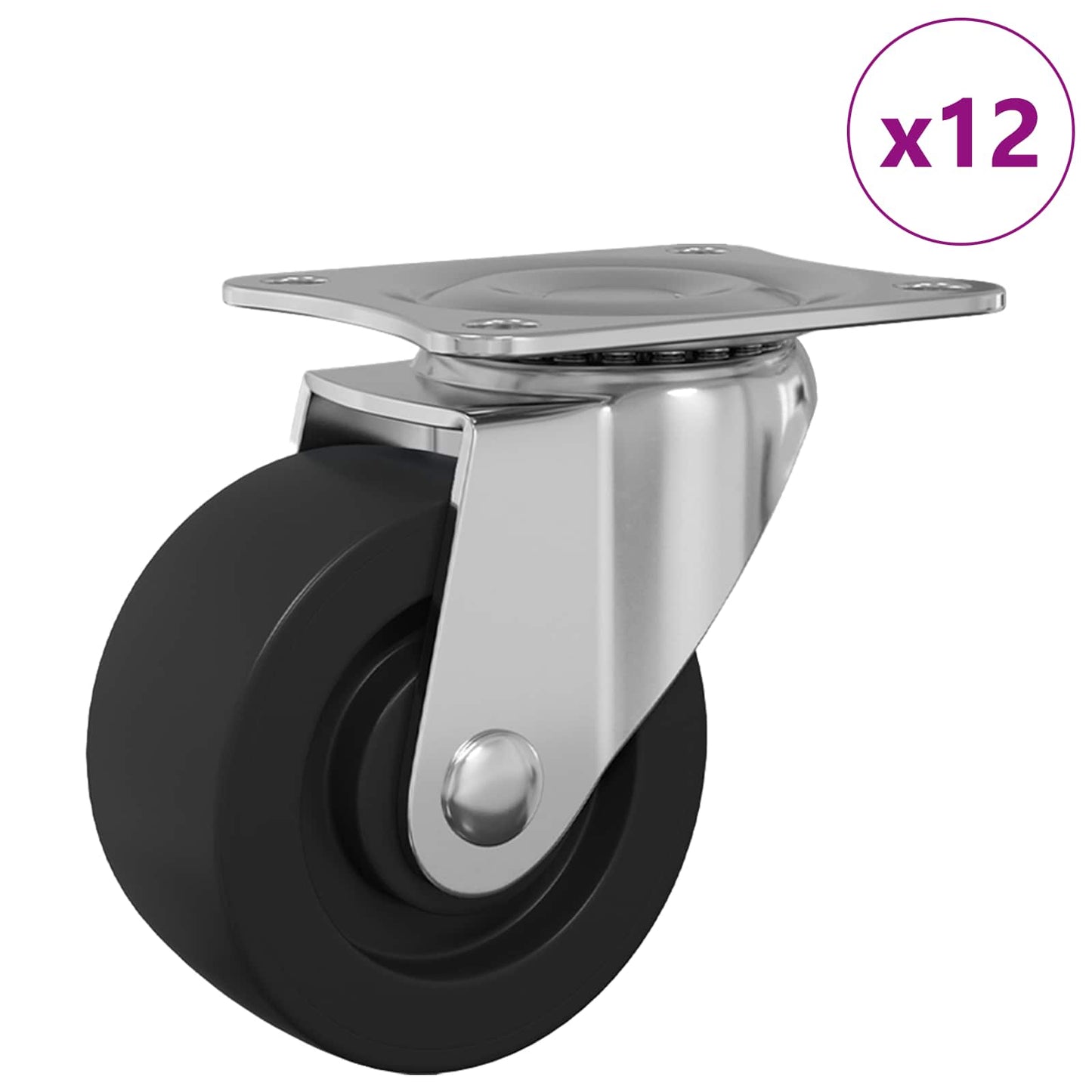 Drehrolle 12 pcs Silber 60 x 60 x 50 mm Eisen und Nylon