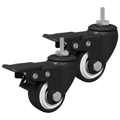 Rollen 2 pcs Schwarz M6 x 37 mm Eisen und Nylon