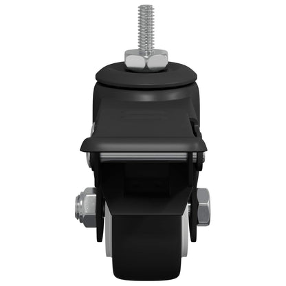 Rollen 2 pcs Schwarz M6 x 37 mm Eisen und Nylon