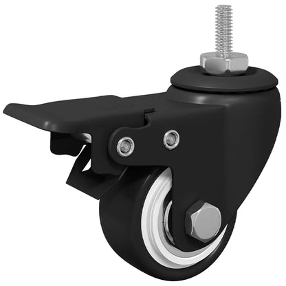 Rollen 12 pcs Schwarz M6 x 37 mm Eisen und Nylon