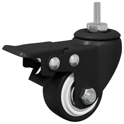 Rollen 12 pcs Schwarz M6 x 37 mm Eisen und Nylon