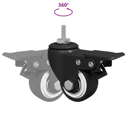 Rollen 12 pcs Schwarz M6 x 37 mm Eisen und Nylon