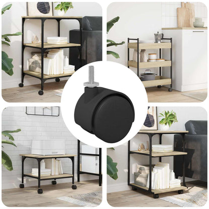 Rollen 12 pcs Schwarz 40,1 x 37,8 mm PP und Eisen