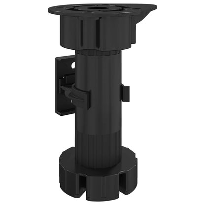 Möbelbeine Verstellbar 12 pcs Schwarz 46 x 46 x 128 mm PP