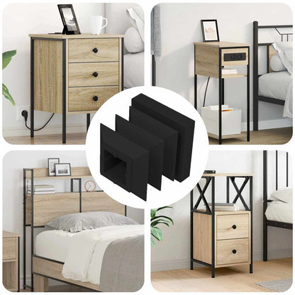 Endkappen 12 pcs Schwarz 15 x 15 x 15 mm PP