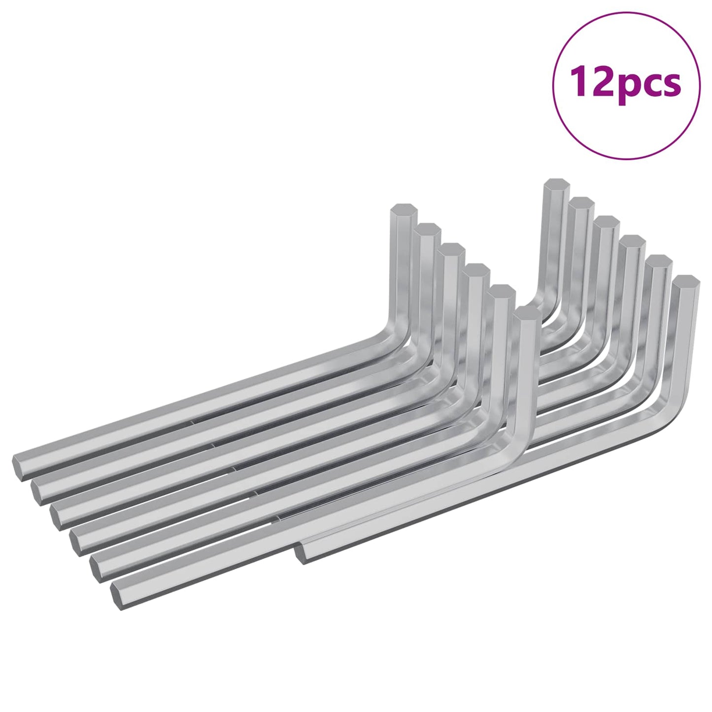 Inbusschlüssel 12 pcs Silber 32 x 86 mm Stahl