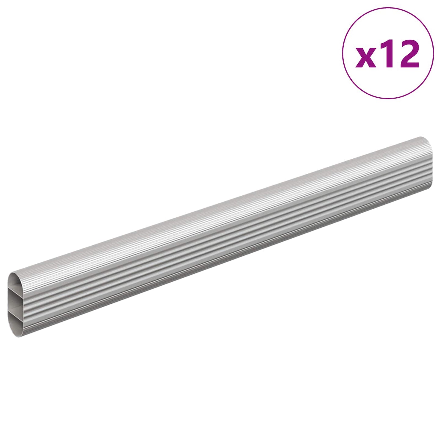 Kleiderstange 12 pcs Silber 764 x 15 x 29 mm Aluminiumlegierung
