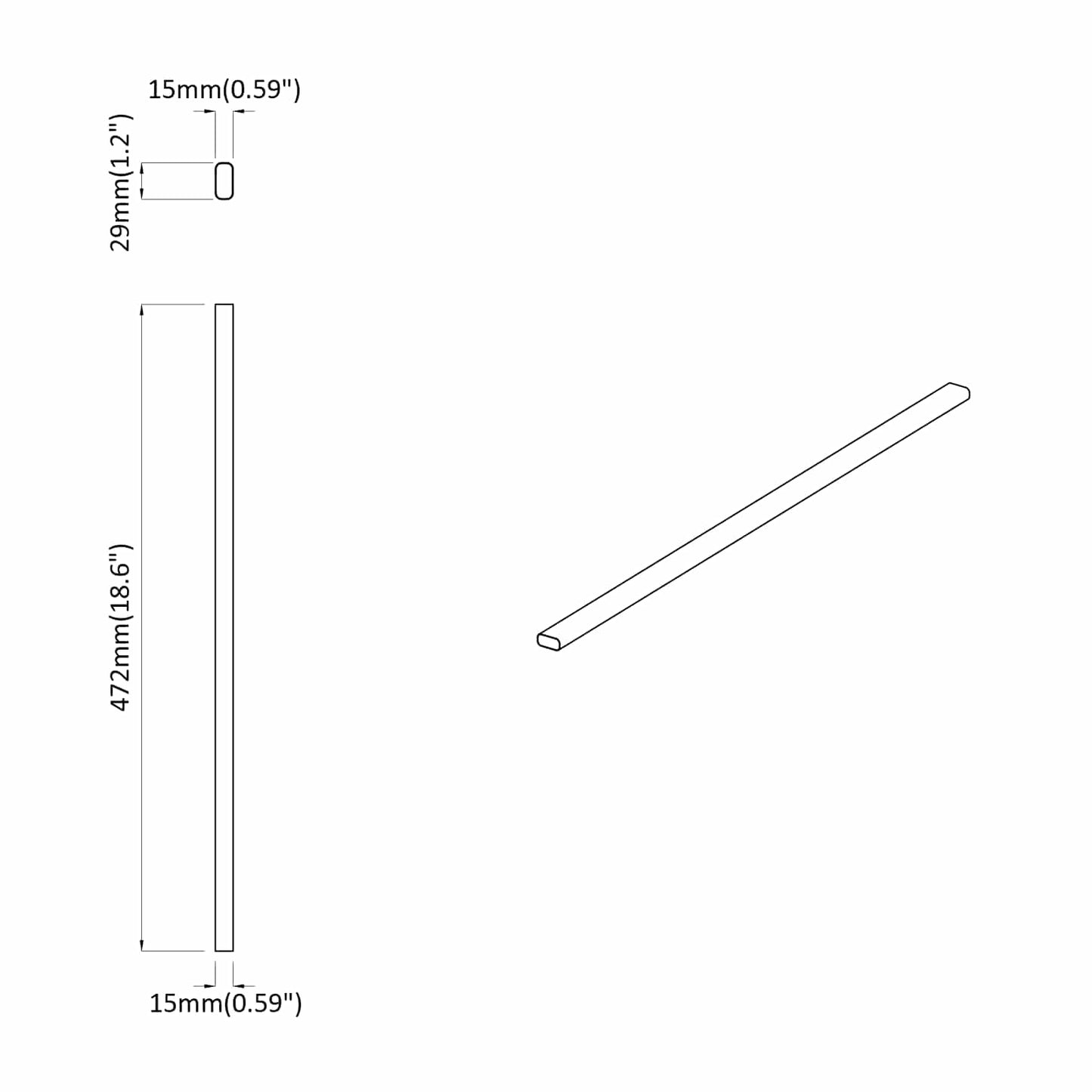 Kleiderstange 12 pcs Silber 764 x 15 x 29 mm Aluminiumlegierung