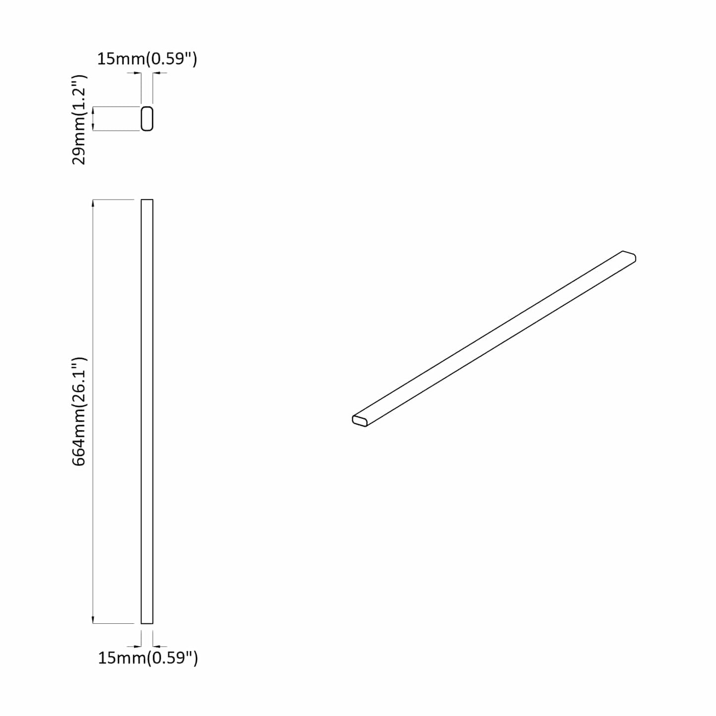 Kleiderstange 12 pcs Silber 764 x 15 x 29 mm Aluminiumlegierung