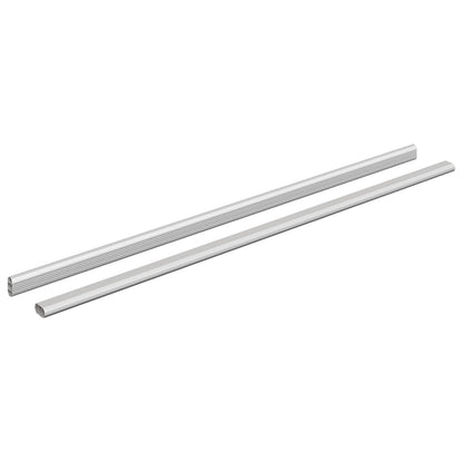 Kleiderstange 2 pcs Silber 764 x 15 x 29 mm Aluminiumlegierung