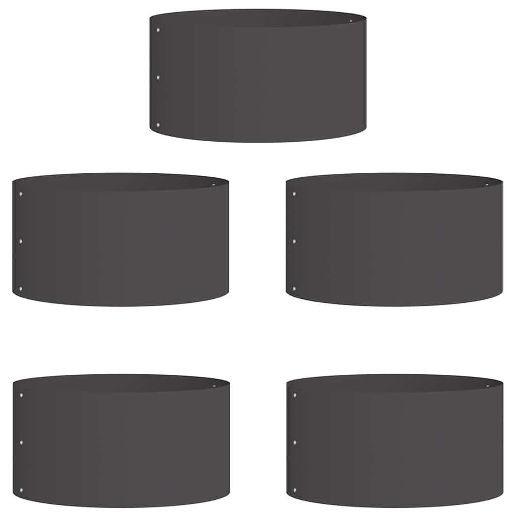 Pflanzenring 5 pcs Schwarz 40 x 40 x 20 cm Kaltgewalzter Stahl