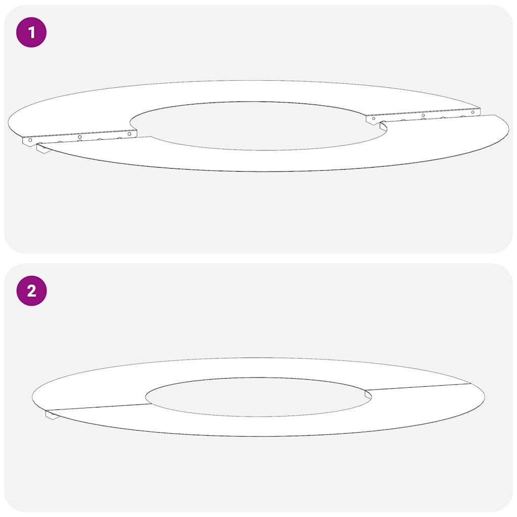 geeignet für flachen Baumring Silber Ø30 / 60 cm Edelstahl