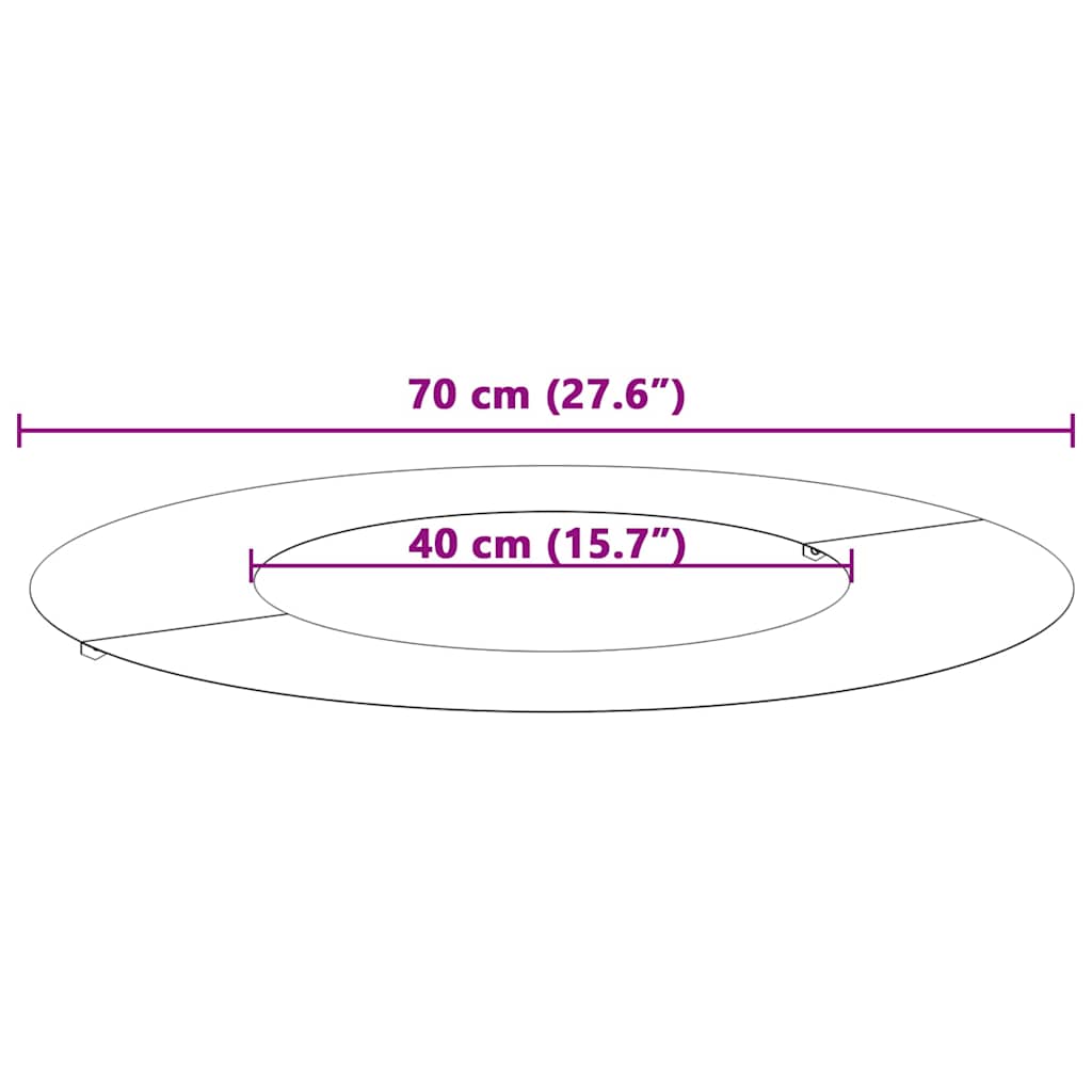 geeignet für flachen Baumring Silber Ø40 / 70 cm Verzinkter Stahl