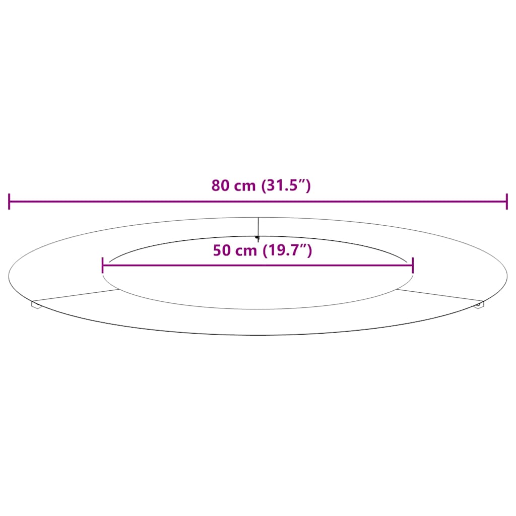 geeignet für flachen Baumring Silber Ø50 / 80 cm Verzinkter Stahl
