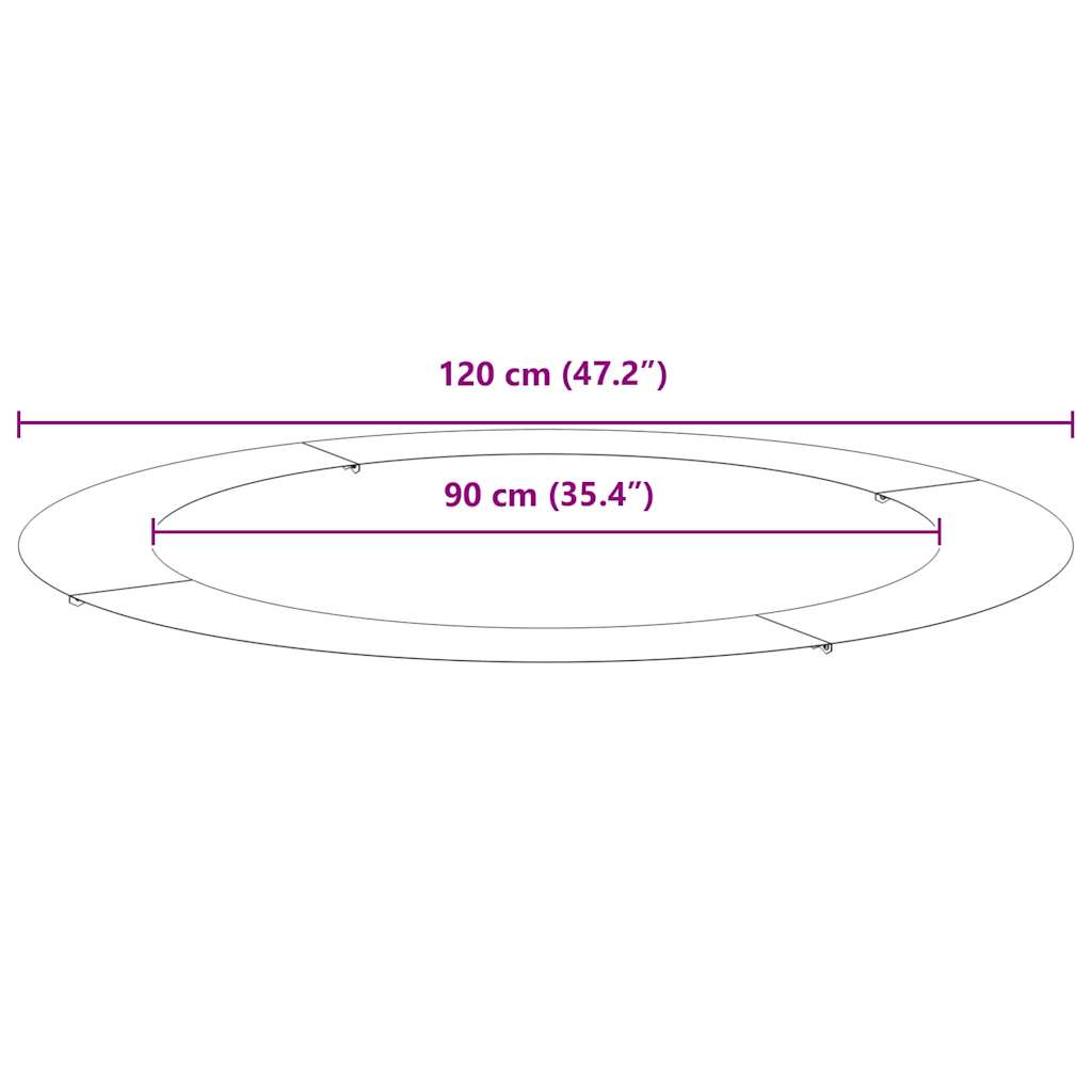 geeignet für flachen Baumring Schwarz Ø90 / 120 cm Stahl