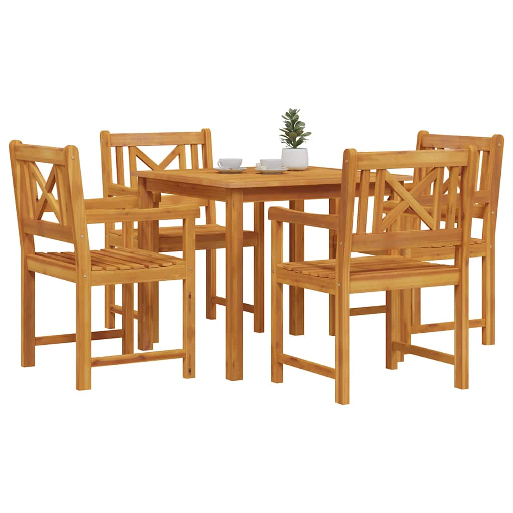 Garten Essgruppe 5 pcs Braun Massivholz Akazie