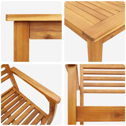 Garten Essgruppe 5 pcs Braun Massivholz Akazie