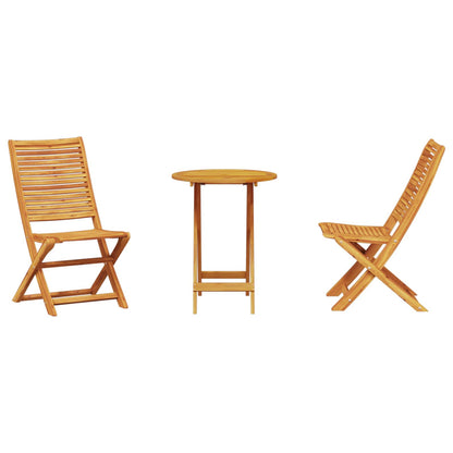 Klapp Bistro Set 3 pcs Braun Massivholz Akazie