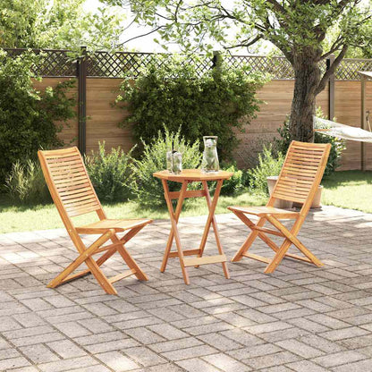 Klapp Bistro Set 3 pcs Braun Massivholz Akazie