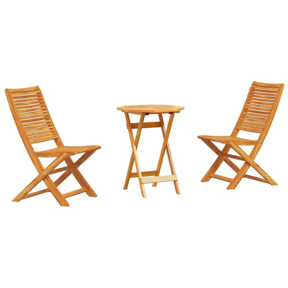 Klapp Bistro Set 3 pcs Braun Massivholz Akazie
