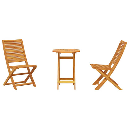 Klapp Bistro Set 3 pcs Braun Massivholz Akazie