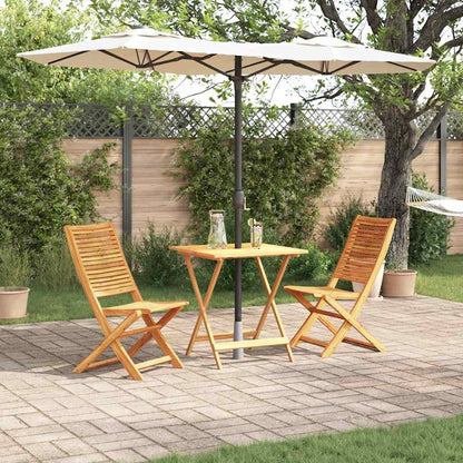 Klapp Bistro Set 3 pcs Braun Massivholz Akazie