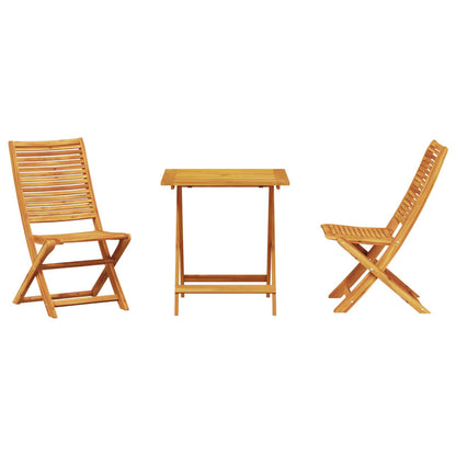 Klapp Bistro Set 3 pcs Braun Massivholz Akazie