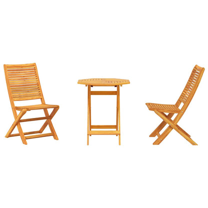 Klapp Bistro Set 3 pcs Braun Massivholz Akazie