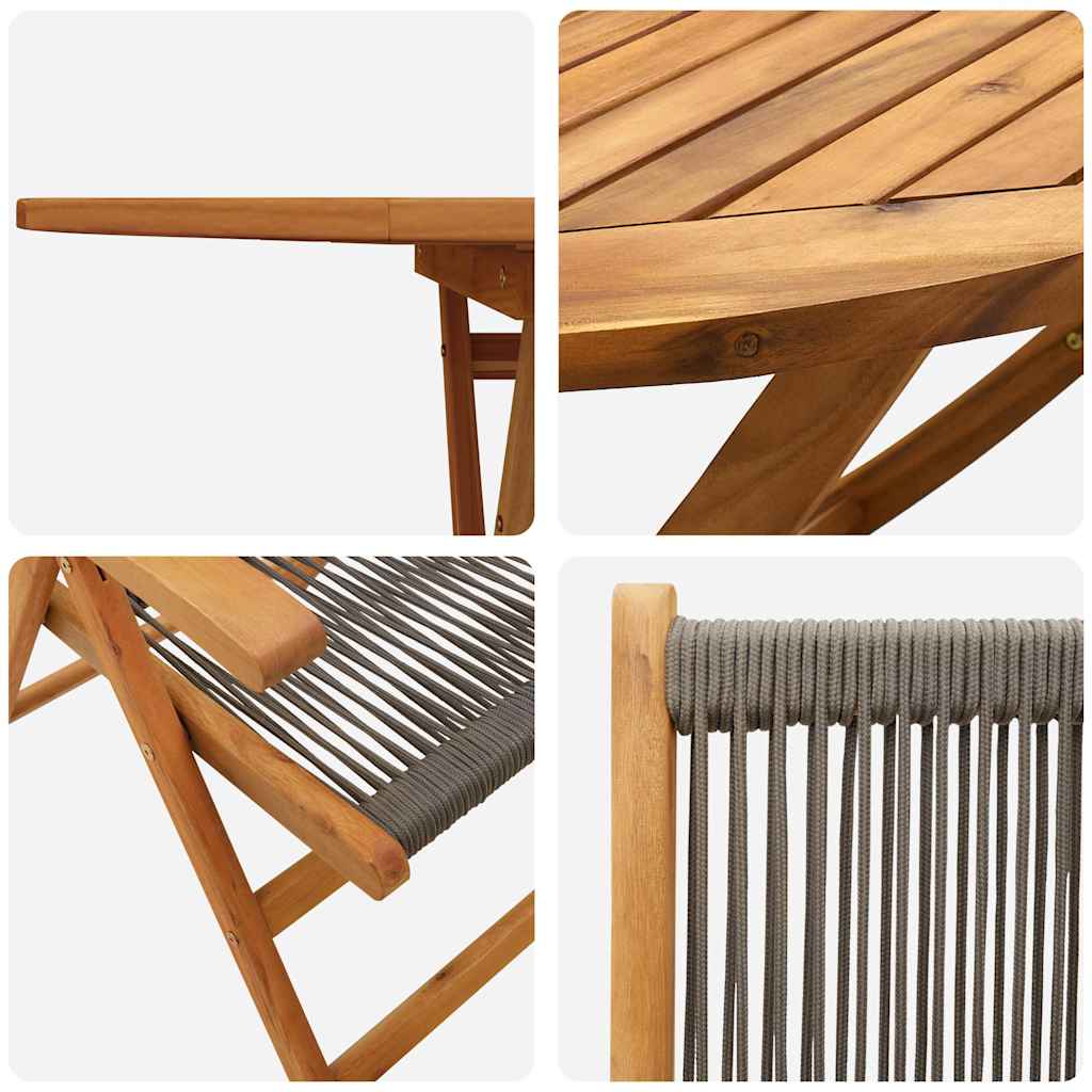 Garten Essgruppe 5 pcs Grau Massivholz Akazie