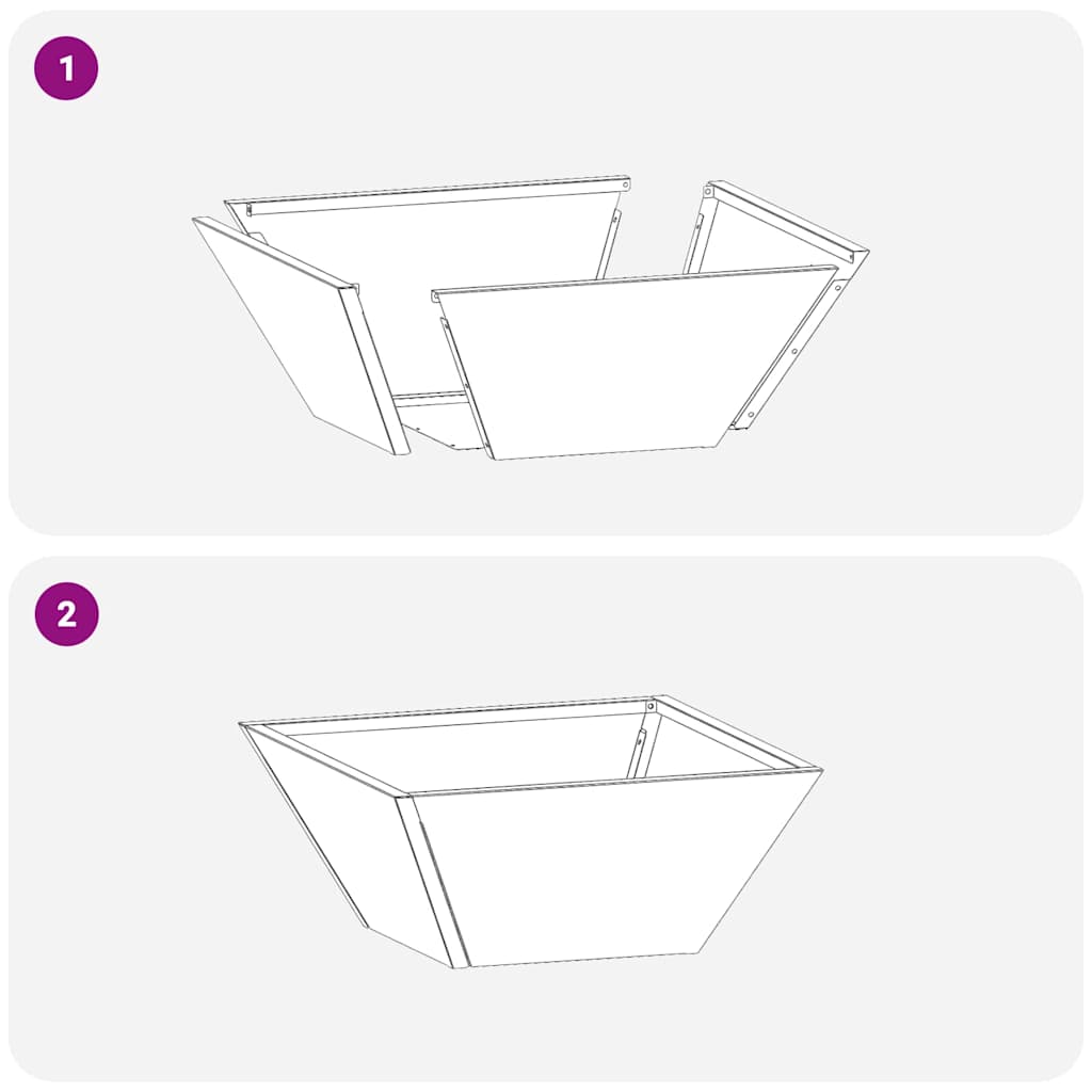 Garten-Pflanzgefäß 5 pcs Silber 35 x 35 x 15 cm Edelstahl