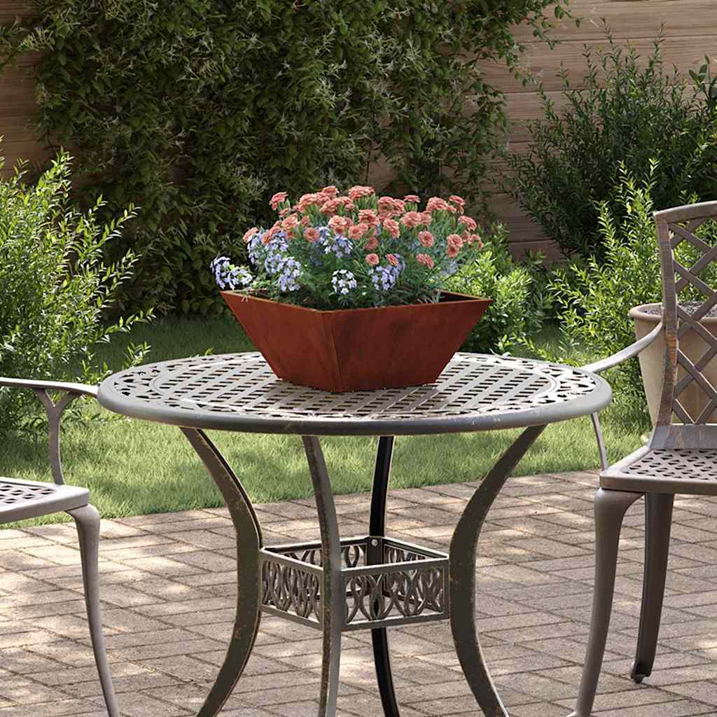 Garten-Pflanzgefäß Rostig 35 x 35 x 15 cm Wetterfeststahl