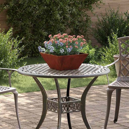 Garten-Pflanzgefäß Rostig 35 x 35 x 15 cm Wetterfeststahl