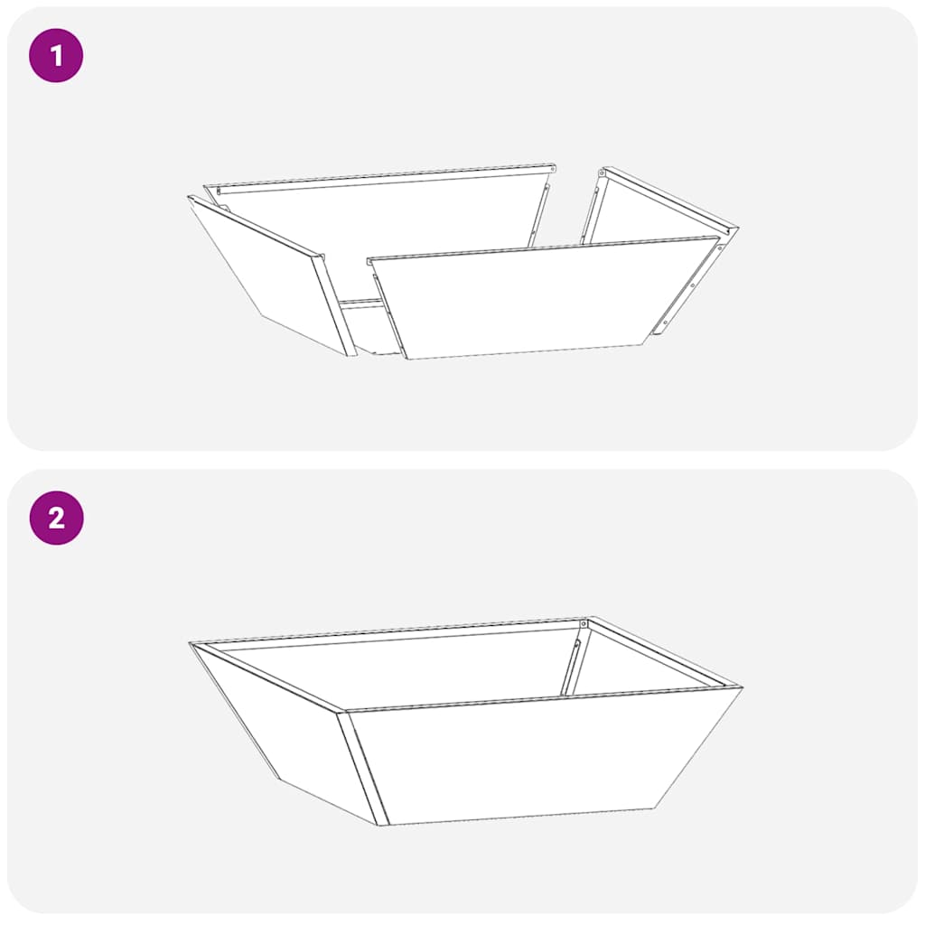 Garten-Pflanzgefäß 5 pcs Silber 50 x 50 x 15 cm Edelstahl