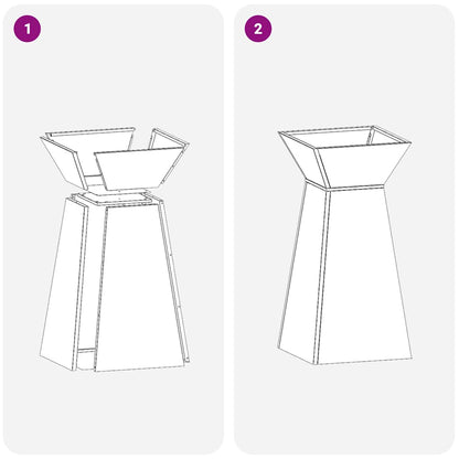 Säulen Pflanzer 2 pcs Anthrazit 35 x 35 x 73 cm