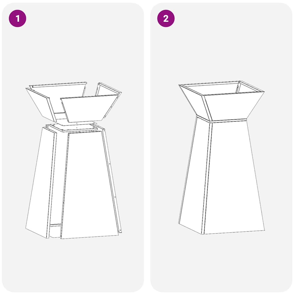 Säulen Pflanzer Oliv 35 x 35 x 73 cm