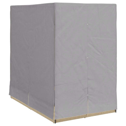 Doppelte Sonnenliege Grau 205 x 129 x 200 cm Poly-Rattan