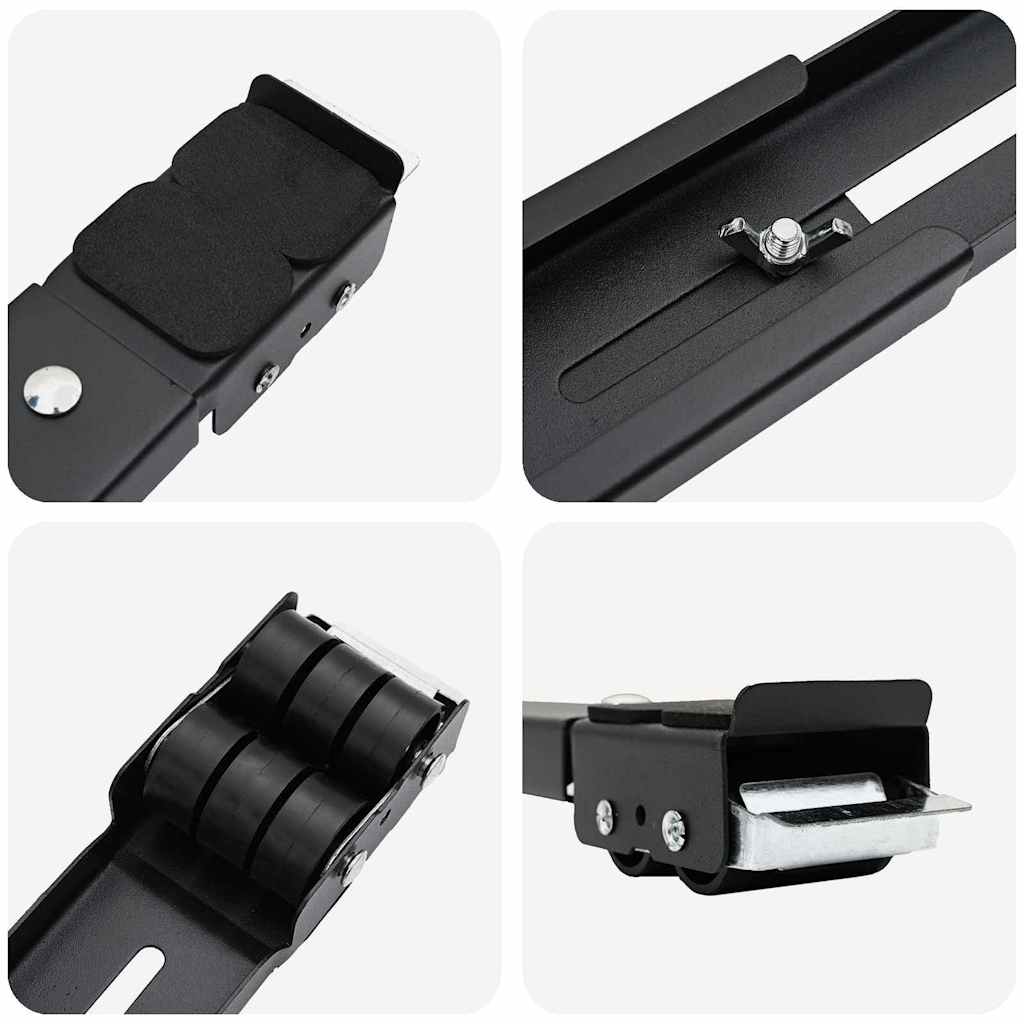 Waschmaschinensockel 2 pcs Schwarz 72 x 5 x 4,5 cm Edelstahl