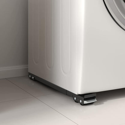 Waschmaschinensockel 2 pcs Schwarz 72 x 5 x 4,5 cm Edelstahl