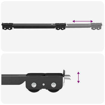 Waschmaschinensockel 2 pcs Schwarz 72 x 5 x 4,5 cm Edelstahl