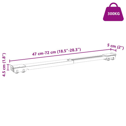 Waschmaschinensockel 2 pcs Schwarz 72 x 5 x 4,5 cm Edelstahl