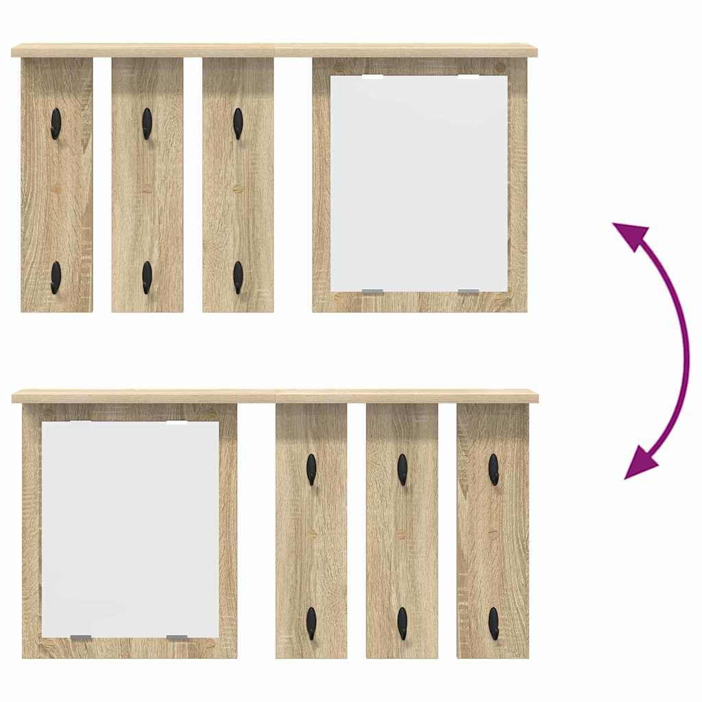 Wandmontierter Kleiderständer Sonoma-Eiche 85 x 10 x 45 cm
