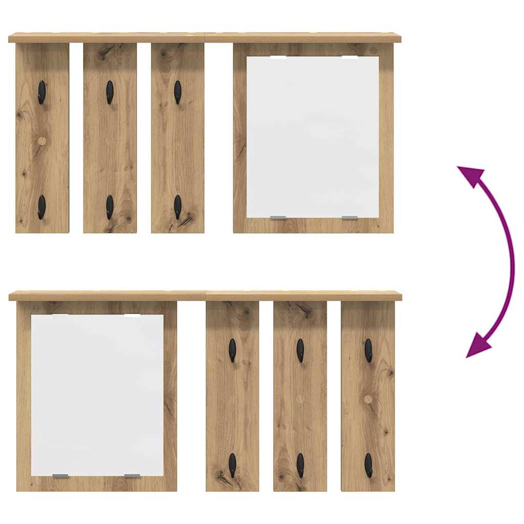 Wandmontierter Kleiderständer Artisan-Eiche 85 x 10 x 45 cm