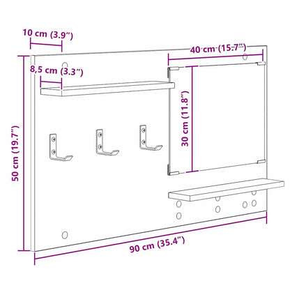 Wandmontierter nachttisch Geräucherte Eiche 90 x 10 x 50 cm