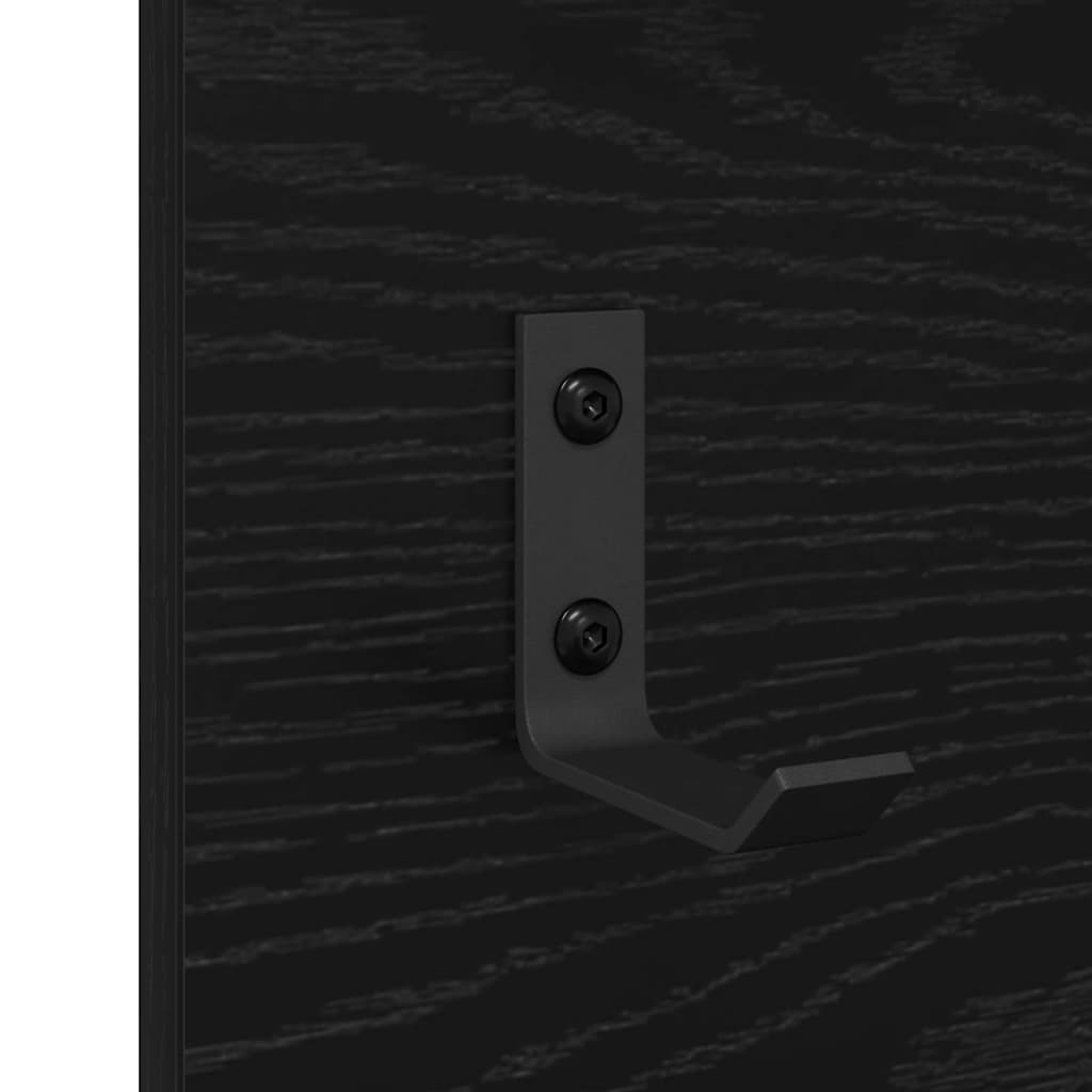 Wandmontierter nachttisch Schwarz Eichen-Optik 70 x 10 x 90 cm