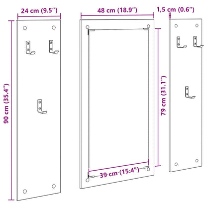 Wandmontierter nachttisch Schwarz Eichen-Optik 96 x 1,5 x 90 cm